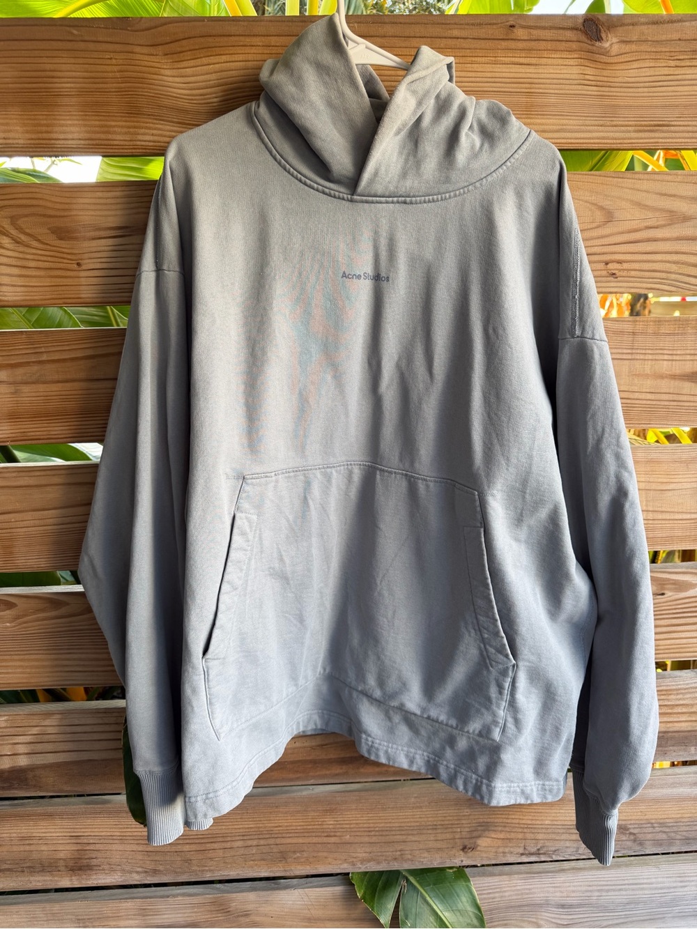 Acne Studios Oversized Gray Pullover Hoodie